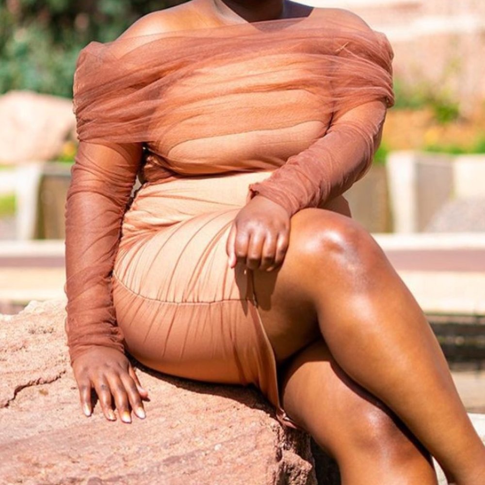 Ruched And Ready Bandage Midi Dress - Taupe